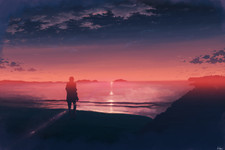 Landscape anime sky Custom Gaming Mat Desk