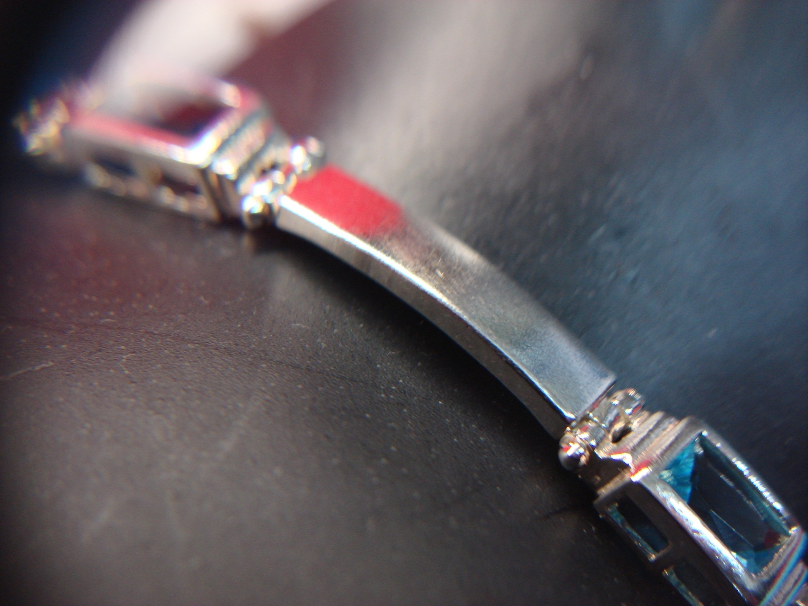 SOLID STERLING SILVER BRACELET WITH 4 DIFF. COLOR… - image 2