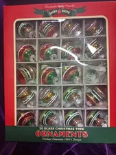 Shiny Brite Miniature Bulbs Set Of 19 Mercury Glass