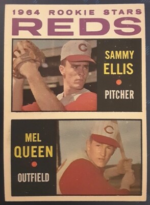 1964 Topps #33 (SET BREAK) Reds Rookie Stars Sammy Ellis, Mel Queen - EXNM