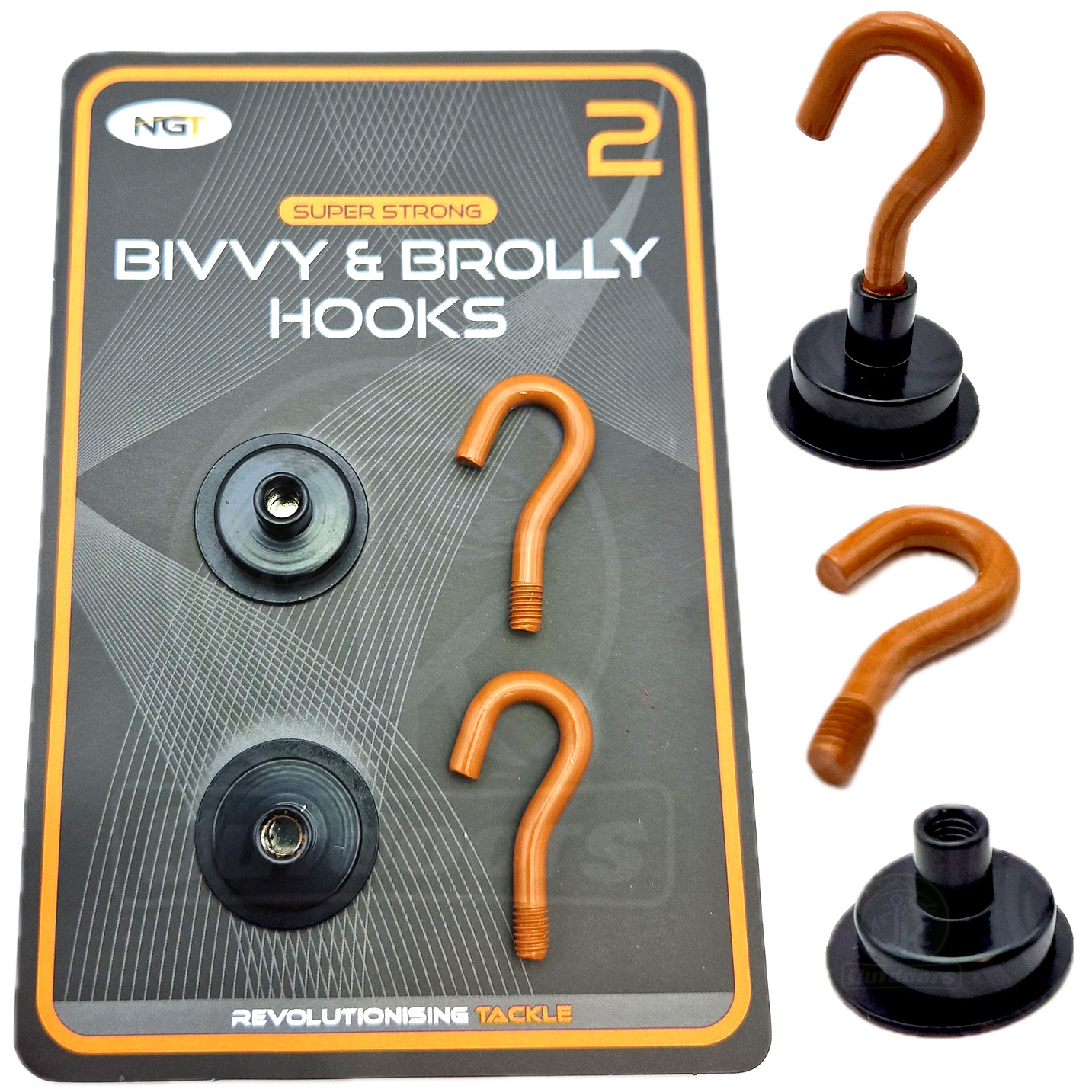 NGT Magnetic Bivvy Hooks Carp Fishing Tackle Tent Hooks with backing plates - Image 9