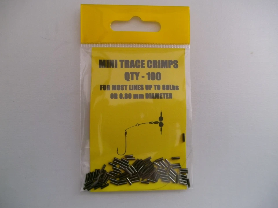 CJT HECHT / MEERESANGELN: 100 x MINI TRACE CRIMPS 5mm LANG x O,80mm BOHRUNG