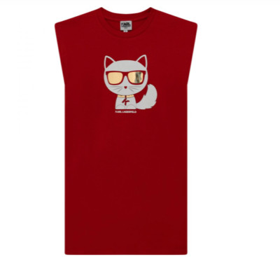 Karl Lagerfeld Red Choupette Dress Sz. 6