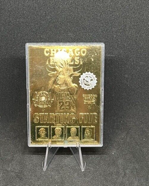 1997 Limited Edition Chicago Bulls Starting Five 23KT Gold Card /1997 - COA