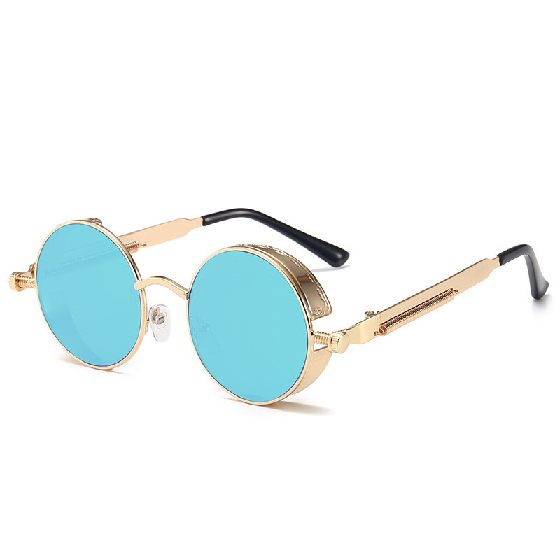 Lunettes De Soleil Rondes Steampunk - Cadre Métal - Verres UV400 - Style Rétro Vintage - 5