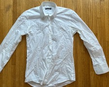 Dolce & Gabbana Gold Button Up White Long Sleeve Size 15.75 (40)