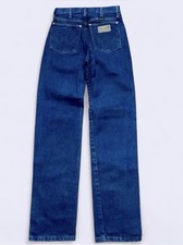 Vintage Women  s wrangler 13 MWZG 5 x 34 dark denim blue jeans