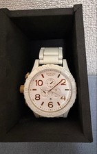 Brandneu Nixon Uhr Herren 51-30 CHRONO KOMPLETT WEISS/GOLD A083-1035 A0831035