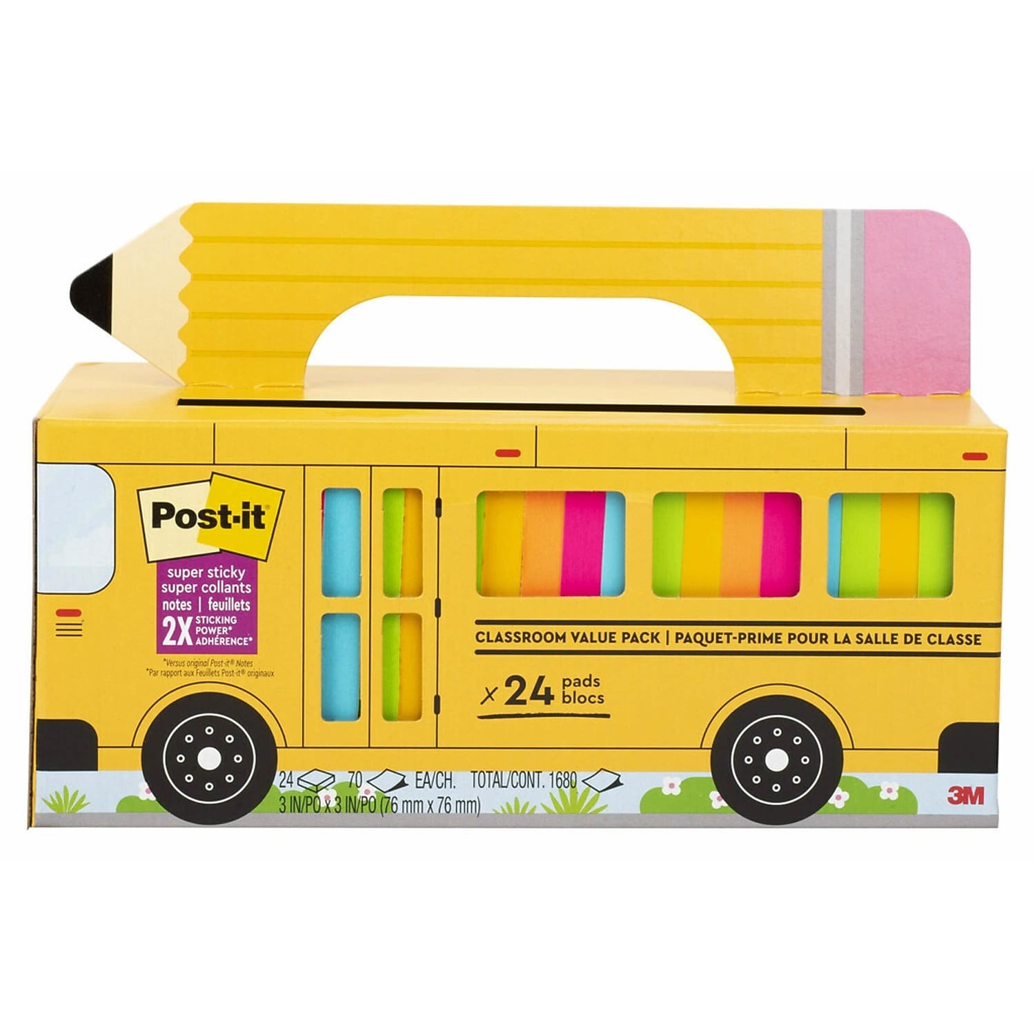 Post-it Super Sticky Notes Bus Cabinet Pack Assorted Colors 70 Sheets/Pad 24-image