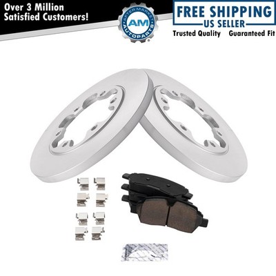 Rear Brake Pad & Rotor Kit Ceramic Premium G-Coated Fits Ford