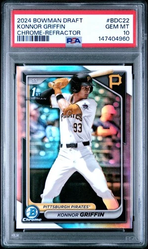 4960 Konnor Griffin 2024 Bowman Draft #BDC-22 Refractor Chrome 1st RC PSA 10