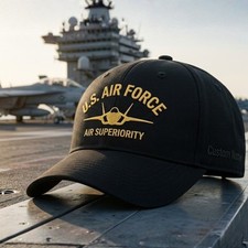 Custom Name US Air Force Jet Cap Baseball Emb...