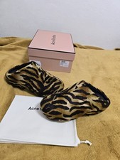 Acne Studios Tiger Print Clogs Velvet And Leather Clogs Size 36 Full Set 