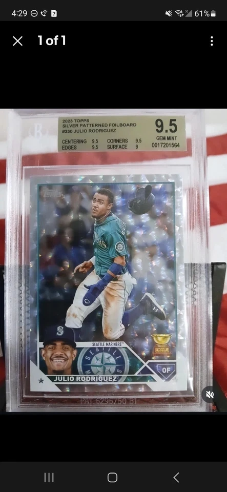 2017 Topps Stadium Club Aaron Judge #64 BGS 9 MINT Rookie RC (plus julio card) - Image 3 of 3