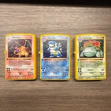 Charizard, Blastoise & Venusaur Lighter Set | 3pc Windproof Refillable Bundle