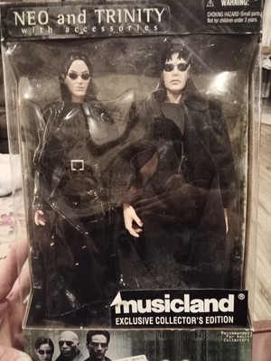 The Matrix Neo & Trinity Figures 2000 Musicland Exclusive Collector NRFB HTF