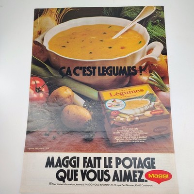 Maggi Vintage Magazine Ad French Food Soup Cream Vegetables 1970s 1980s