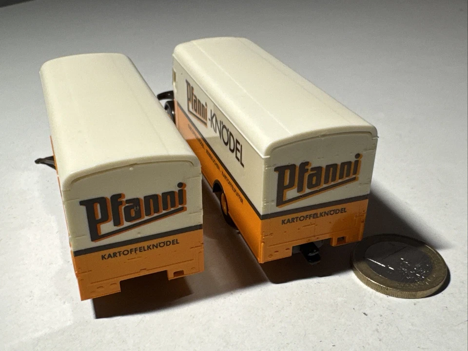 M835 Albedo/Herpa Kofferlastzug Krupp Titan Lkw Pfanni Knödel Lastzug HZ 1:87 H0 - Bild 3 von 4