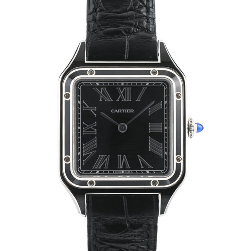 CARTIER Santos Dumont Sm Black Lacquer WSSA0046 Black Men's Used Watch #51212