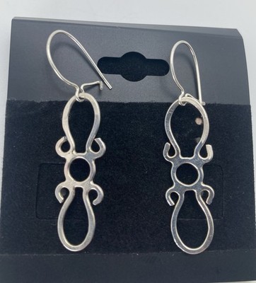 Abstraktes symmetrisches Design Sterlingsilber Ohrhänger Haken Ohrringe