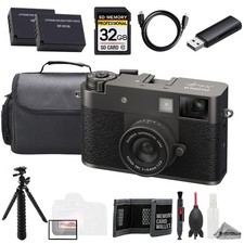 FUJIFILM X half Compact Digital Camera Charcoal Silver   32GB -Value Kit