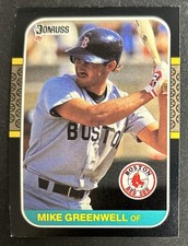 1987 Donruss Mike Greenwell Rookie Card RC 585 Red Sox FR Bad Corners Bent Edge. rookie card picture