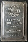 Engelhard 1oz Silver Bullhorn Bar in a Plastic Envelope