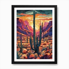 Arizona Cactus 1 Art Print Framed Wall Art Poster Canvas Print Picture