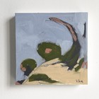 Framed Abstract Landscape Oil Painting Collectible Artwork 8 x 8 TWOBADARTISTS — photo 1
