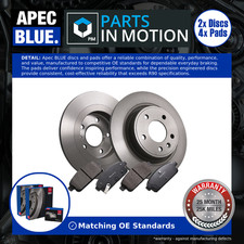 2x Solid Brake Discs and Pads fits VAUXHALL ASTRA J 2.0D Rear 09 to 15 292mm Set