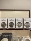 FOUR PCGS CERTIFIED MS63 Morgan Silver Dollar and Peace Dollar Set