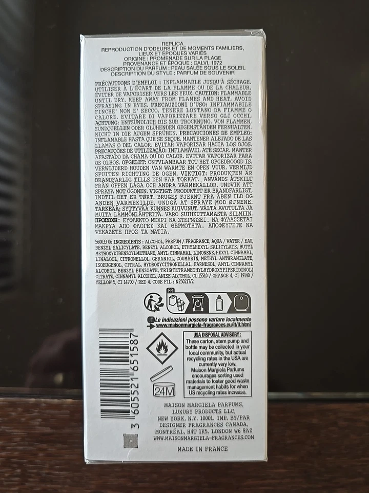 Maison Margiela Paris RÉPLICA Beach Walk Eau de Toilette 100 ml/3,4 oz Nuevo/Sellado Foto 3 de 4