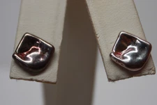 Silpada Hammered Sterling Silver Square Ripple Stud Earrings P1656 [085GRS]