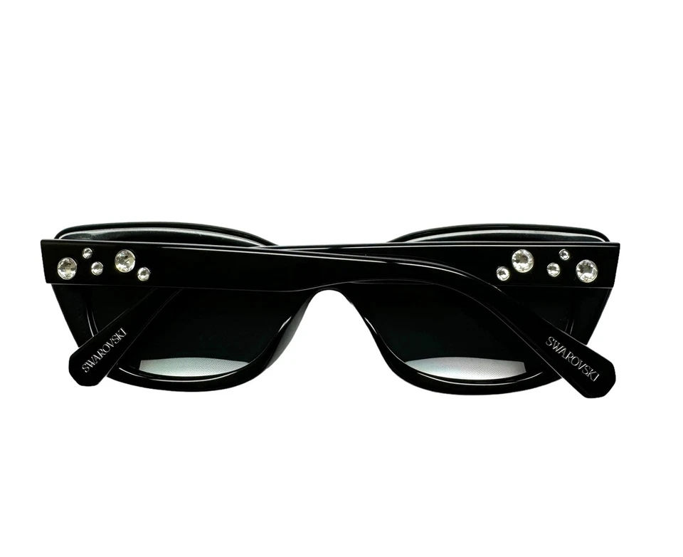 Gafas de sol Swarovski SK 6019 negro brillante cristales de Swarovski transparentes con estuche Foto 4 de 4
