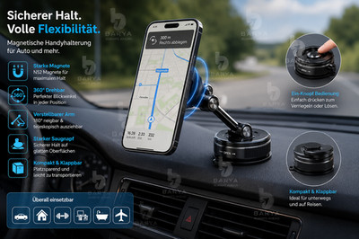 2026 BARYA Vakuum Handyhalterung Magnetische Handyhalterung Auto 360° Saugnapf