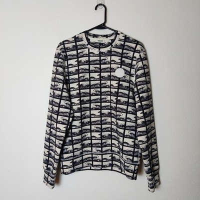 Kenzo Paris Square Wave Graphic Crewneck Scuba Sweatshirt Small Streetwear