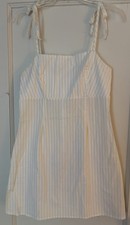 LOTTIE MOSS Women’s SMALL Yellow Striped DreSS Sundress MADE in USA