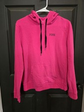 PINK Victoria's Secret Pullover Hoodie Pink Logo Drawstring Size L