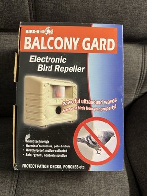 BIRD-X BALCONY GARD GUARD Ultrasonic Sound Bird Pest Repeller Humane