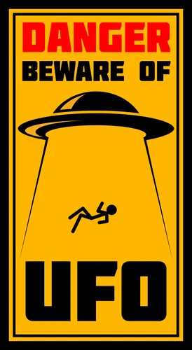 Area 51 Alien Abduction UFO Sign Self Adhesive Vinyl Sticker