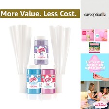 Delicious Floss Sugar Pack - Cherry, Grape & Blue Raspberry, 50 Cones Included