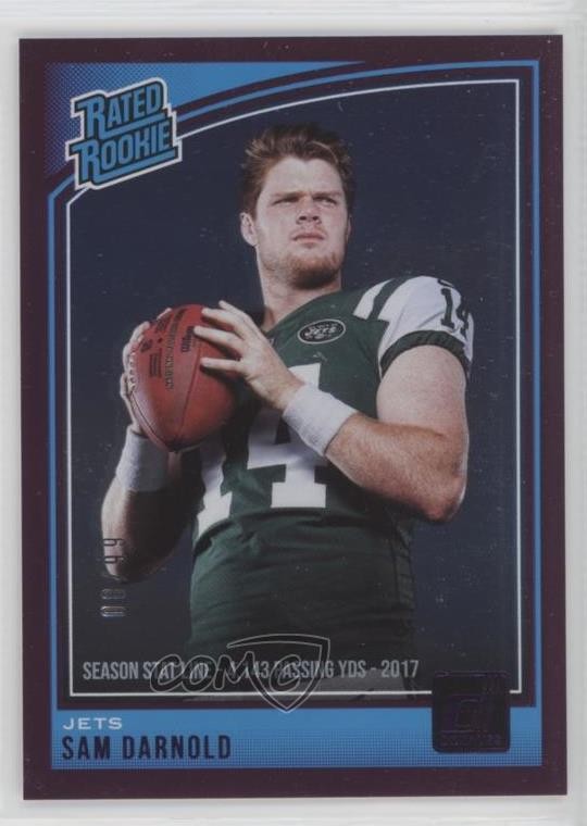 2018 Panini Donruss Rated Rookie Stat Line Season /99 Sam Darnold #301 0h6w