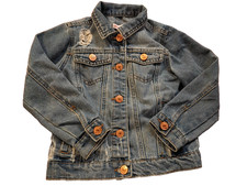 Tommy Bahama Unisex Kids Distressed Denim Jacket Light Wash Size 5 Button Up