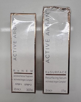 NEW Active Argan ReSURFACE Serum + ReNEW Retinol 2-Step Treatment Sealed