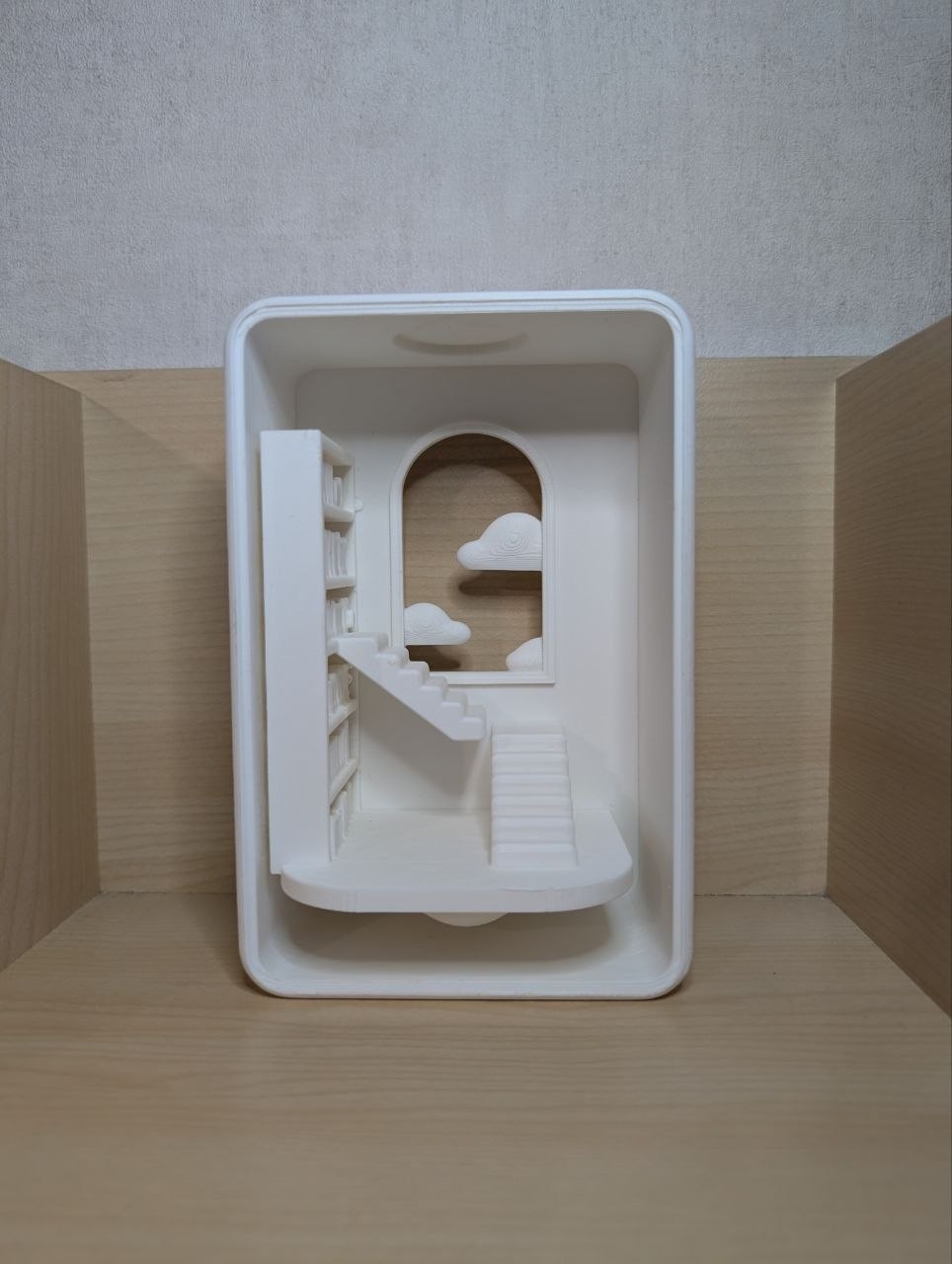 Décoration de bibliothèque nuages, sculpture design en PLA mat Premium
