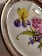 Rarität: 6 Glasuntersetzer Fürstenberg Porzellan, Alte Serie Dekor „Bunte Blume“