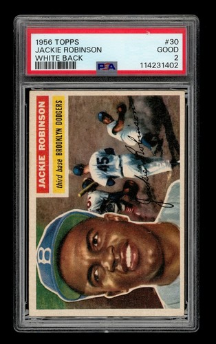1956 Topps Set-Break # 30 Jackie Robinson White Back PSA 2 GOOD