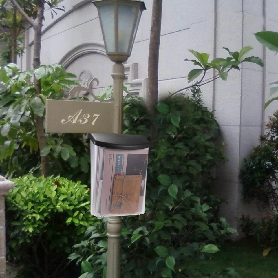 Soporte para folletos al aire libre caja de exhibición de literatura de plástico soporte para postal de montaje en pared Foto 4 de 4