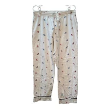 Gap Body White Lightweight Flannel Skier Print Pajama Pants Size M