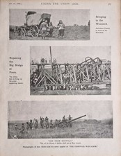 1900 Print Boer War Reparatur Br&uuml;cke Frere - Ambulanz Truppen Schlachtfeld